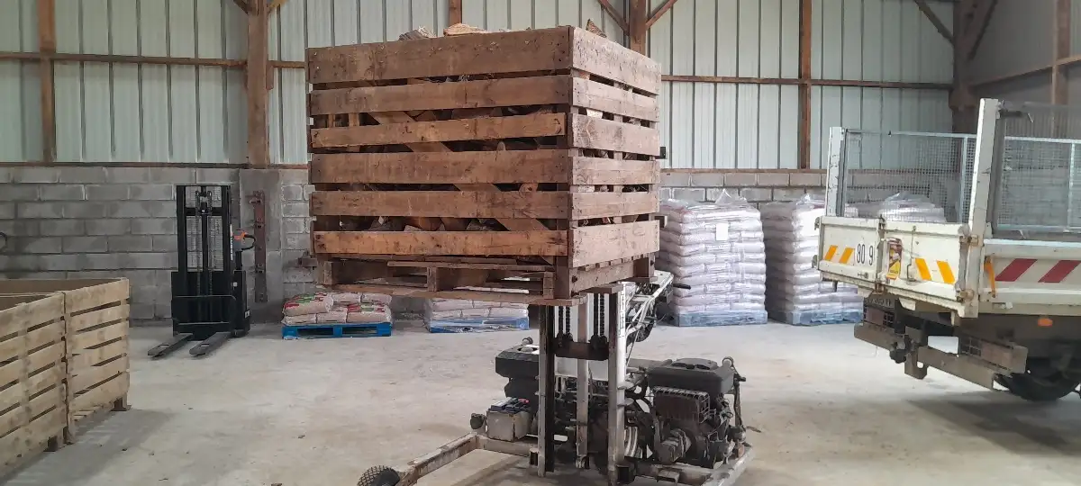 Palox de chutes de bois